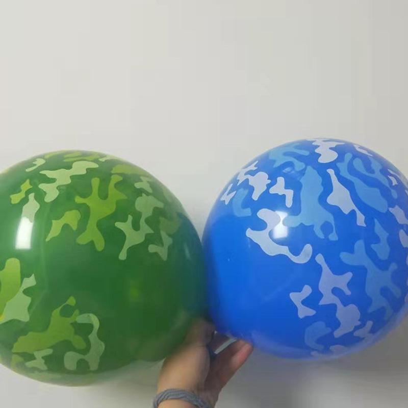 Happy Birthday Party Decoration BalloonsThickened 3g 12inch Camouflage Blue Green Animal Cow Map Baloon Kids Toy Globos