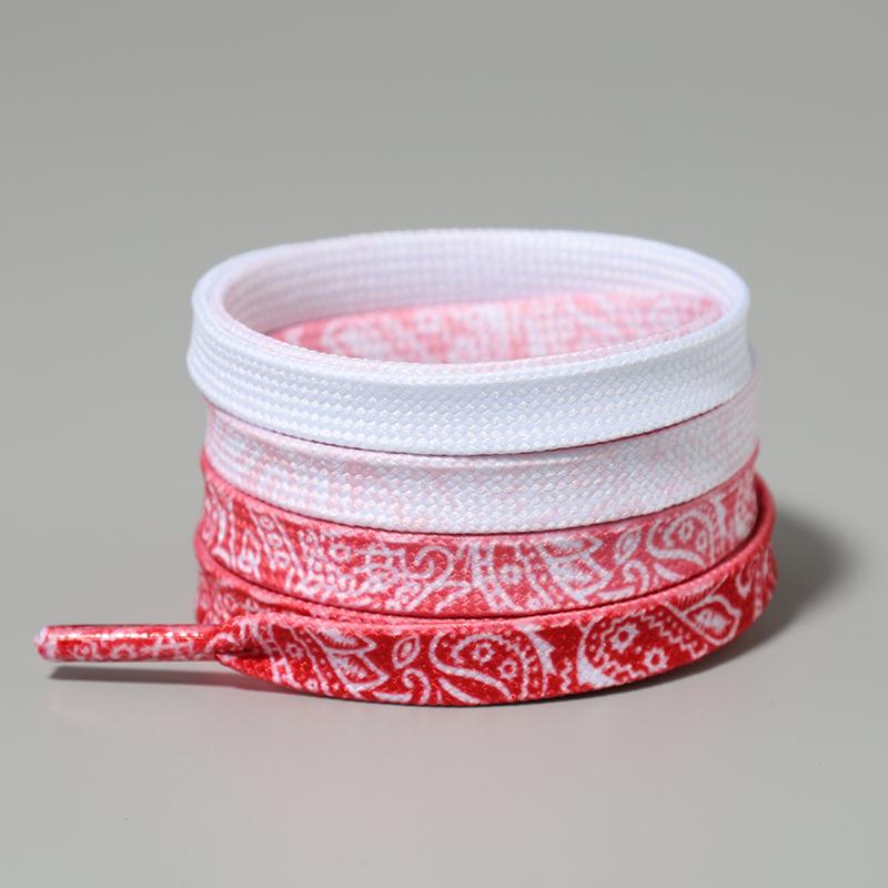 Cashew Flower Shoelaces for Sneakers Quality Fabric Gradient Shoe Laces Trendy 0.8cm Flat Laces for Shoes 120/140/160CM