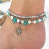 Beach Anklet Ankle Bracelet Turtle Anklet Starfish Anklet Nautical Anklet  Beaded Anklet (Color: Silver)