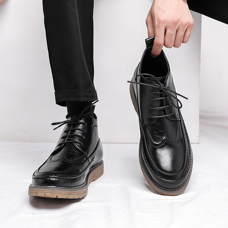 Мода 2024 Новое поступление Ботильоны для мужчин Кожаные Стильные Классические Броги Мужские Мужская обувь Люксовый бренд Мужские Низкие Повседневные туфли