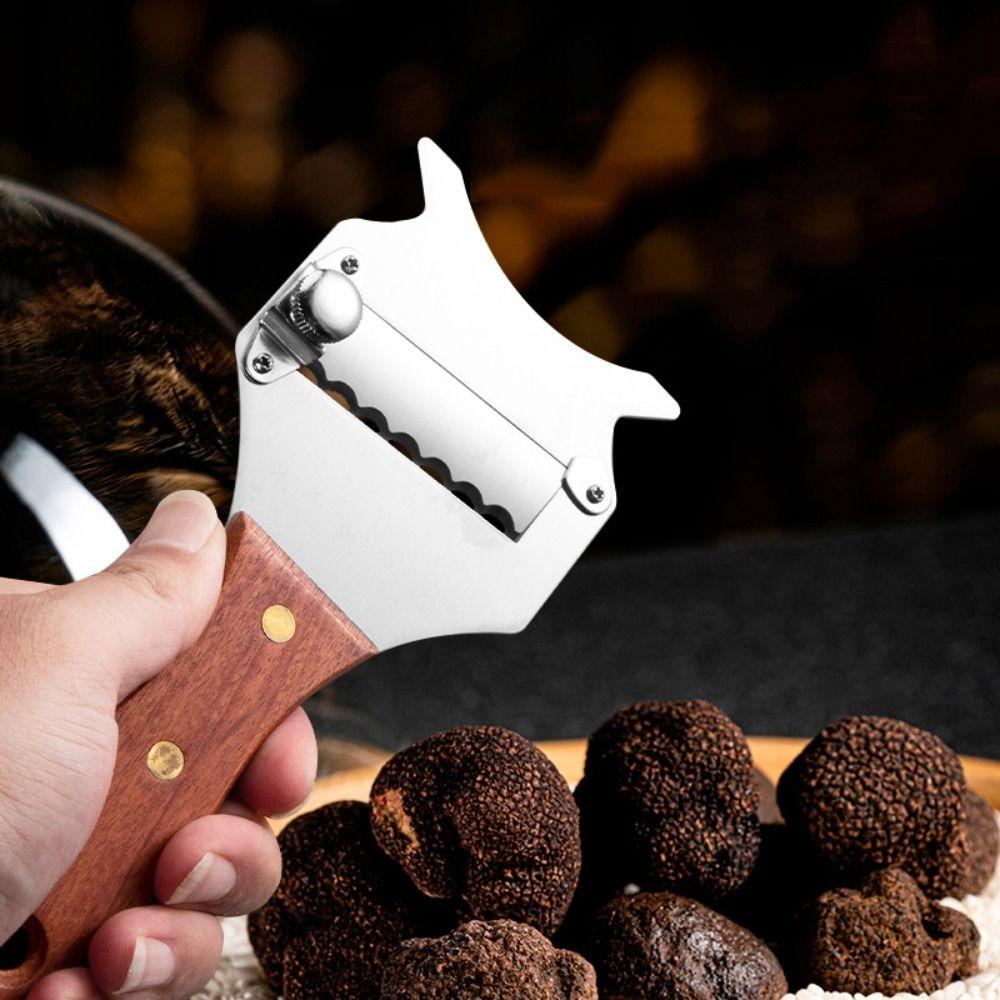 Stainless Steel Truffle Slicer High Hardness Wood Handle Cheese Grater Adjustable Slice Thickness Vegetable Peeler Chef