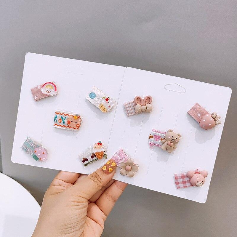 5pcs/set Mini Baby Hair Clip Cute Cartoon Floral Fruit Hairpin for Toddler Girls Small Kawaii Bang Side Clip Hair Accessories
