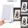 Desktop makeup mirror with 3 color LED light stepless brightness magnifying angle compact storage and easy settings, foldable, touchscreen,