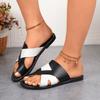 Flip-flops with Flat Bottoms Summer Round-toed Multicolored Beach Women's Shoes