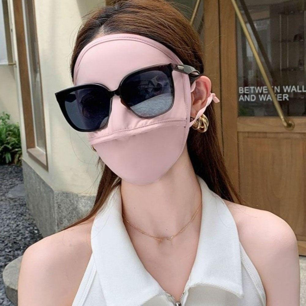 Маска от солнца с УФ-защитой, однотонная, закрывающая лицо, эластичная маска-джини для лица, рыбалка