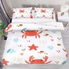 Crab Duvet Cover King Queen Cartoon Ocean Animal Bedding Collection For Kids Teens Adults Sea Wildlife 23Pcs Polyester Quilt Cover