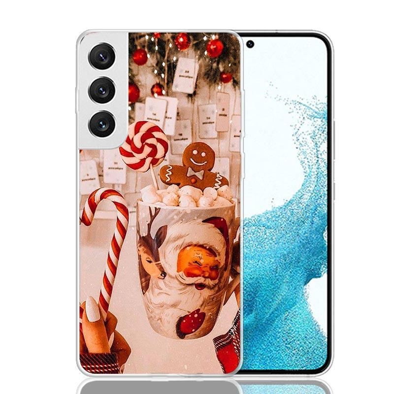Зимний Кофе Рождественский Чехол для Телефона Для Samsung Galaxy S26 Ultra S23 S24 S25 Edge S20 FE S21 S22 Plus Мягкая Печать Чехол Обложка Fund