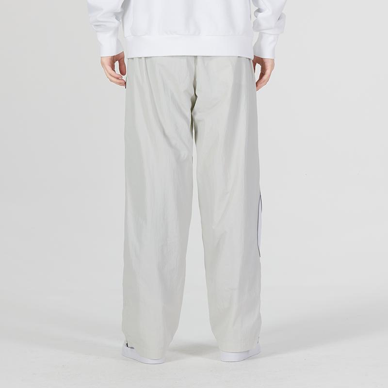 Nike Штаны Swoosh Woven с принтом логотипа, повседневные, прямые, свободного кроя, мужские брюки, серые, DX0595-072