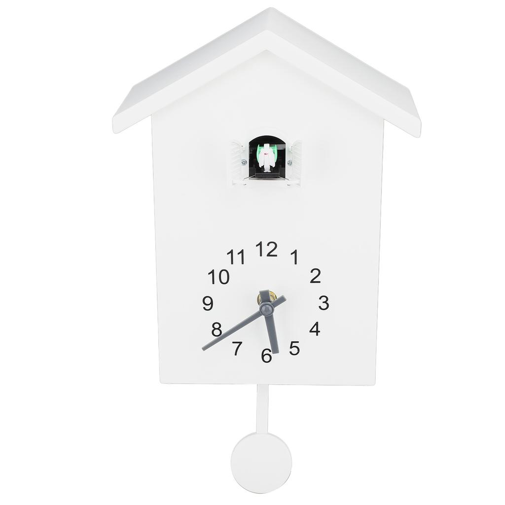 Bird House Wall Clock Bird Voice Call Nordic Style Bird House Pendulum Wall Hanging Clock for Office Bedroom Living Room