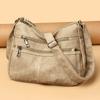 Multi-layer Soft Leather Bag Middle-aged Women's Crossbody Bag Shoulder Bag Large Capacity Mother Bag