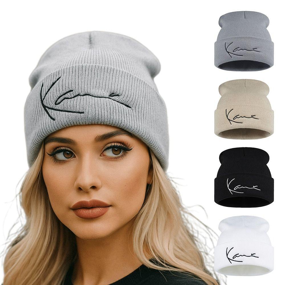 Keep Warm Knitted Beanies Woolen Letter Female Beanie Caps Ladies Casual Cap for Woman/Men