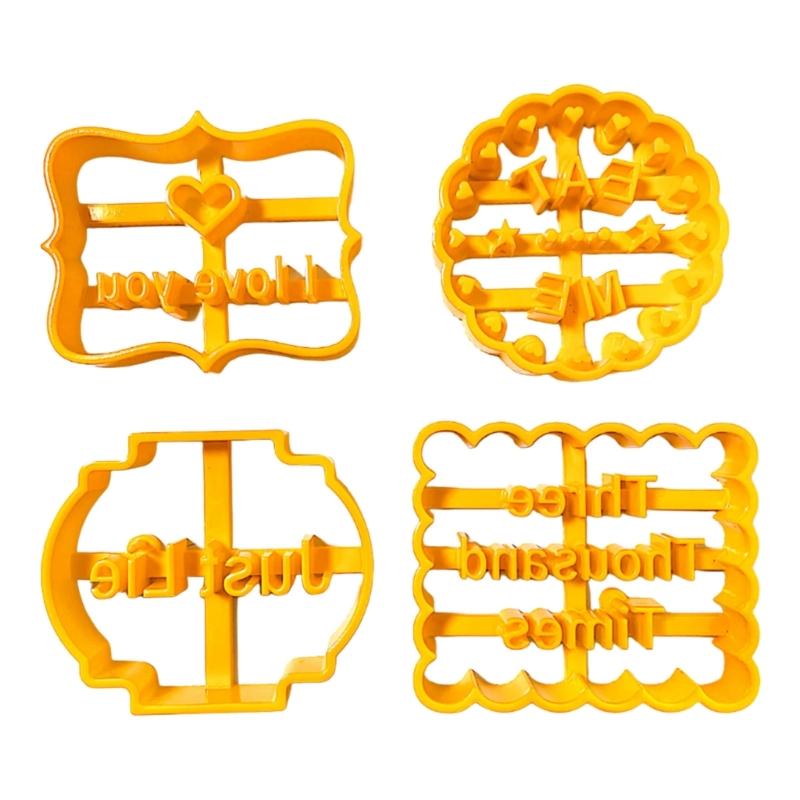 Set Of 4 ABS Cookie Molds With Blessing Messages For Home Cooks Holiday Cookie Family Fun And Creative Dessert