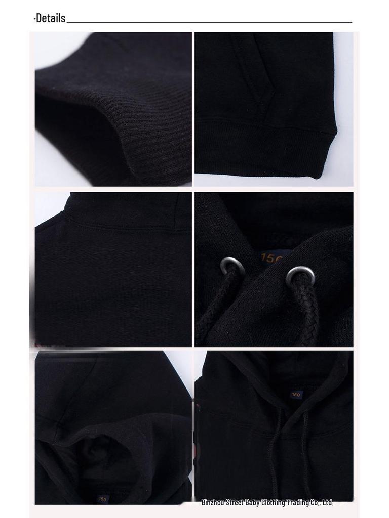 Custom Kids' Street Dance Hoodie - Fleece Lined, Thickened for Autumn/Winter, Solid Color, Hip Hop Performance Wear.