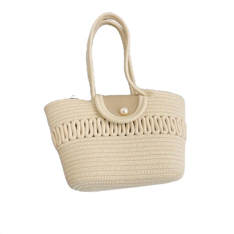 Женская большая вместительная сумка-тоут из соломы на весну 2024 г.