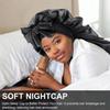 High Elastic Satin Solid Wide-brimmed Sleeping Hat Unisex Head Wrap Elastic Band Cap Hair Care Bonnet Night Sleeping Hat