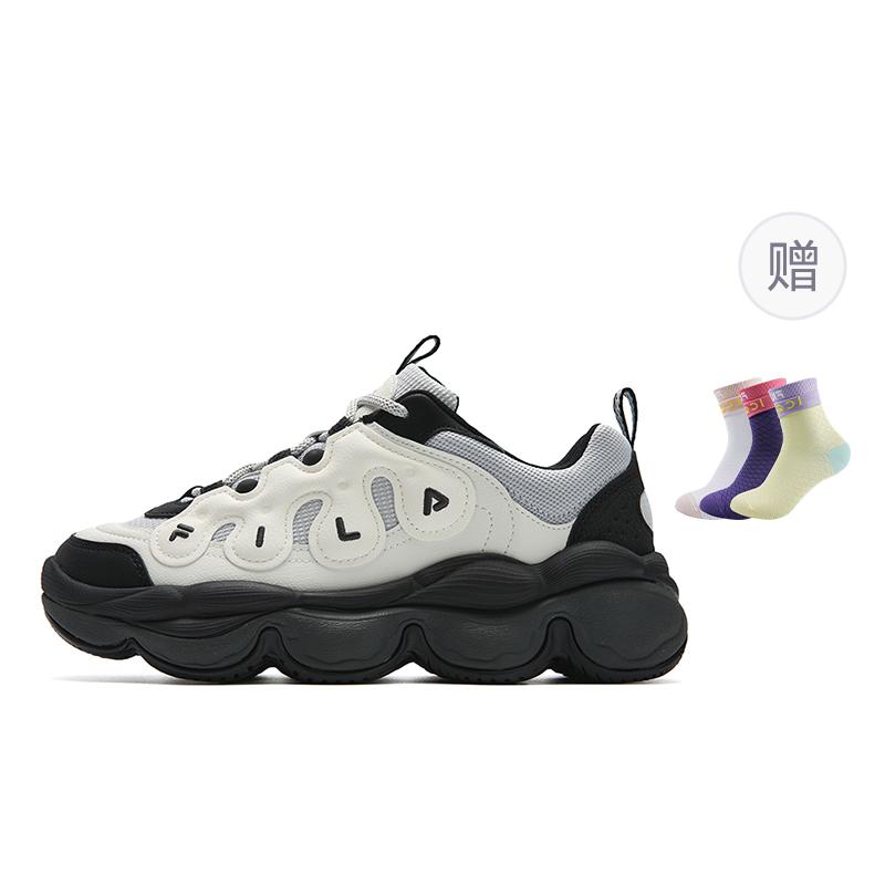Women's Sneakers FILA PEASE Height Increasing Low top Casual Shoes Women's White Gray