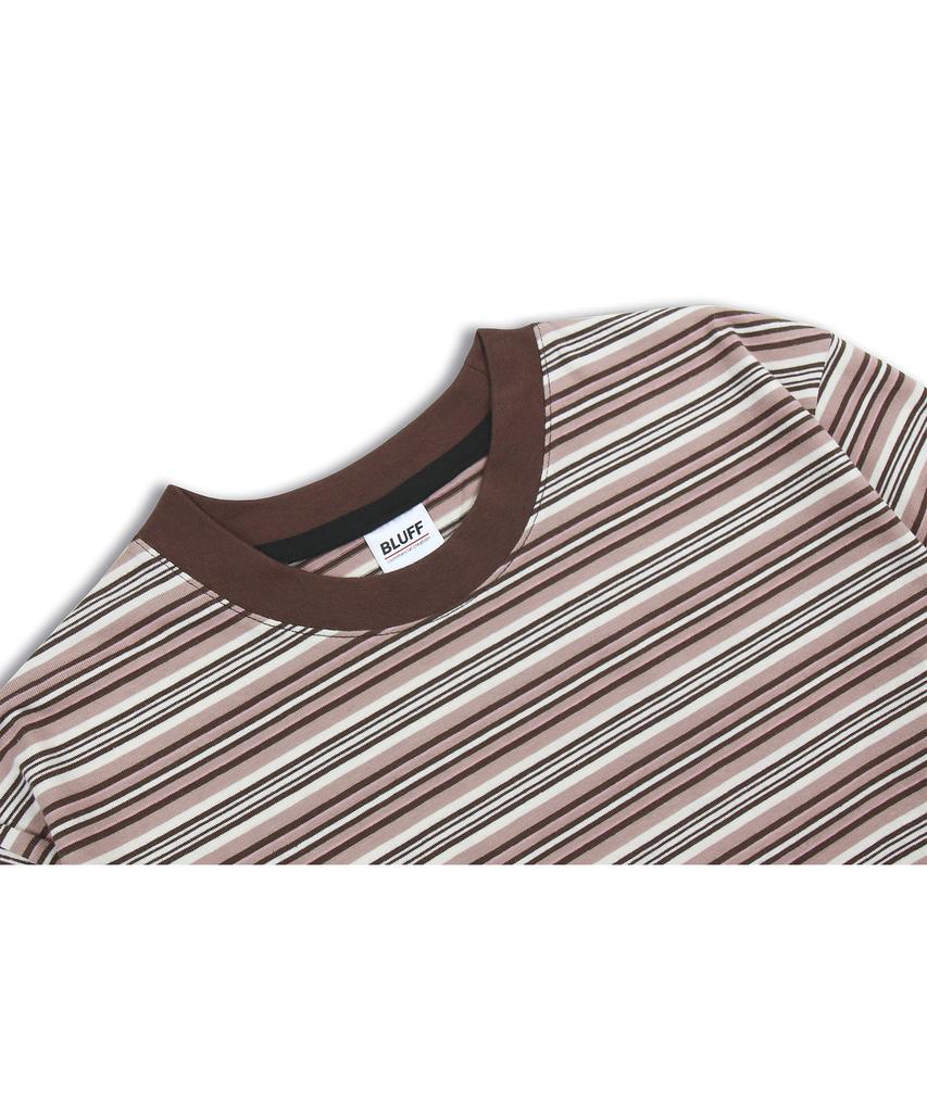 BLUFF The.B Euro Vintage Striped Long Sleeve [Pink/Brown]