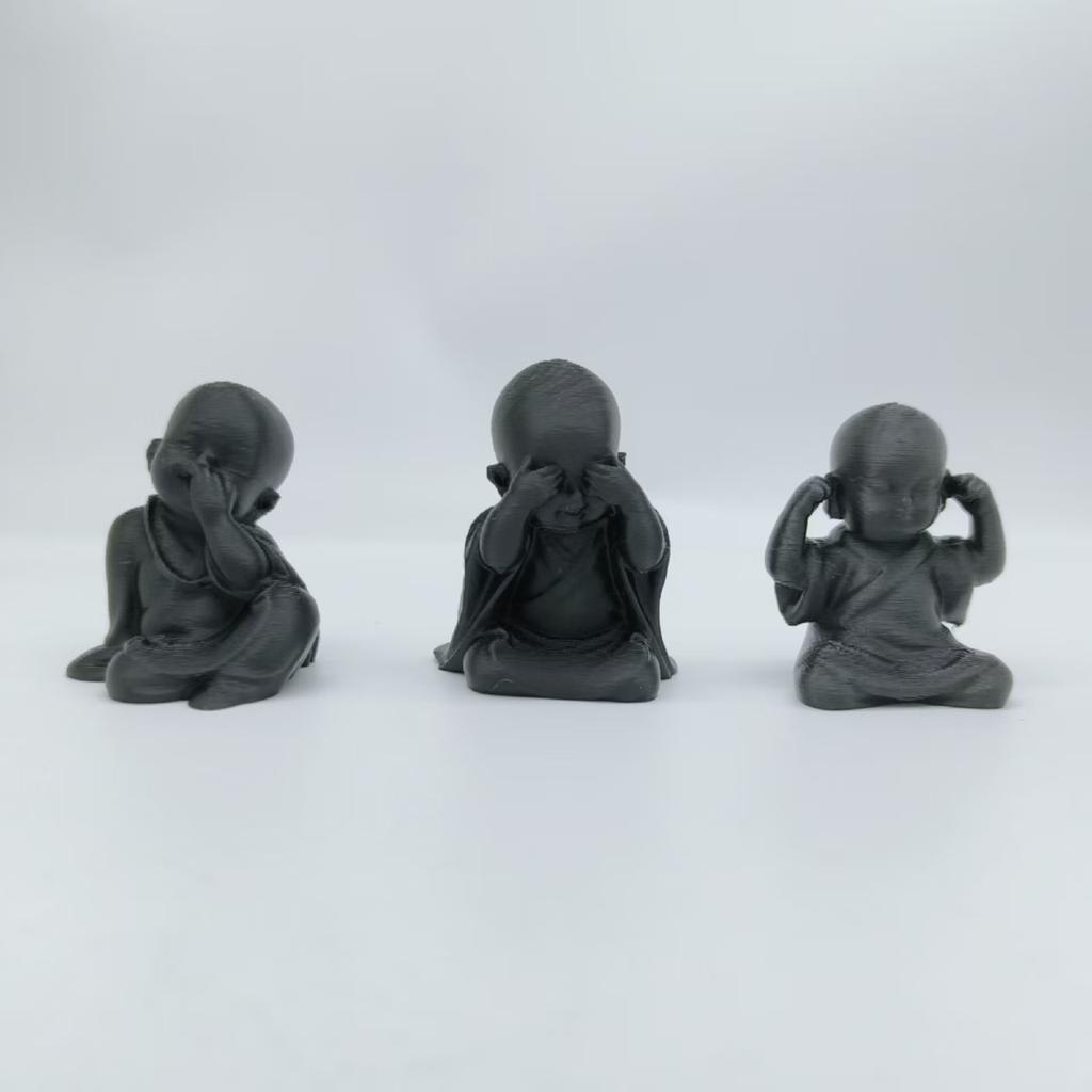 Трехчастный набор статуэток Дзен «Три обезьяны», 3D-печатные маленькие монахи Дзен, Три маленьких обезьяны, которые не слушают, не смотрят, не говорят, Креативный Bu