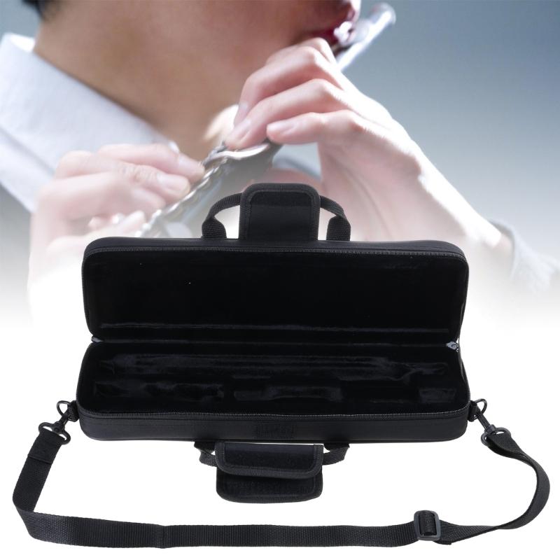 Soft Lining Flute Bag Portable 16 Hole Flute Carrying Bag Nylon Padded Flute Case Musical Instrument Accessories