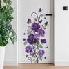 Фиолетовая Цветочная Лиана Настенное Украшение для Прихожей и Украшения Домашнего Интерьера Наклейка на Стену