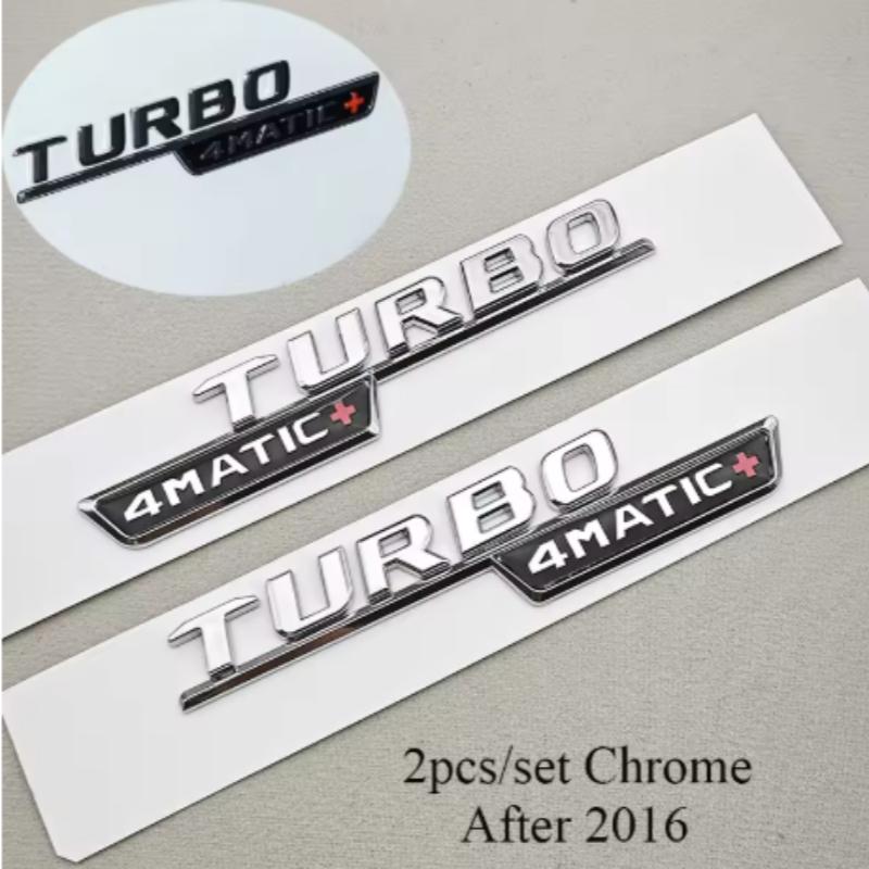 2 шт. Эмблема TURBO 4MATIC+ для Mercedes Benz AMG W213 W205 W177 W167 A45S E63S GLE53 Шильдик на крыло Наклейка Логотип Автомобильные Аксессуары