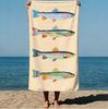 1 Piece Of Blue Design Beach Towel With Fish Pattern Pattern Is Very Beach Swimming Pool Travel Camping Yoga Sun Drying Towel