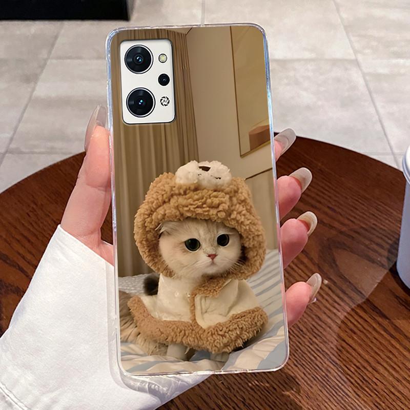 Силиконовый чехол для OPPO Reno 7A (A201OP) Мягкая ТПУ задняя крышка для Reno 9A Для Reno 5A Чехлы Прозрачный силиконовый Милый Чехол для телефона с кошкой и кроликом