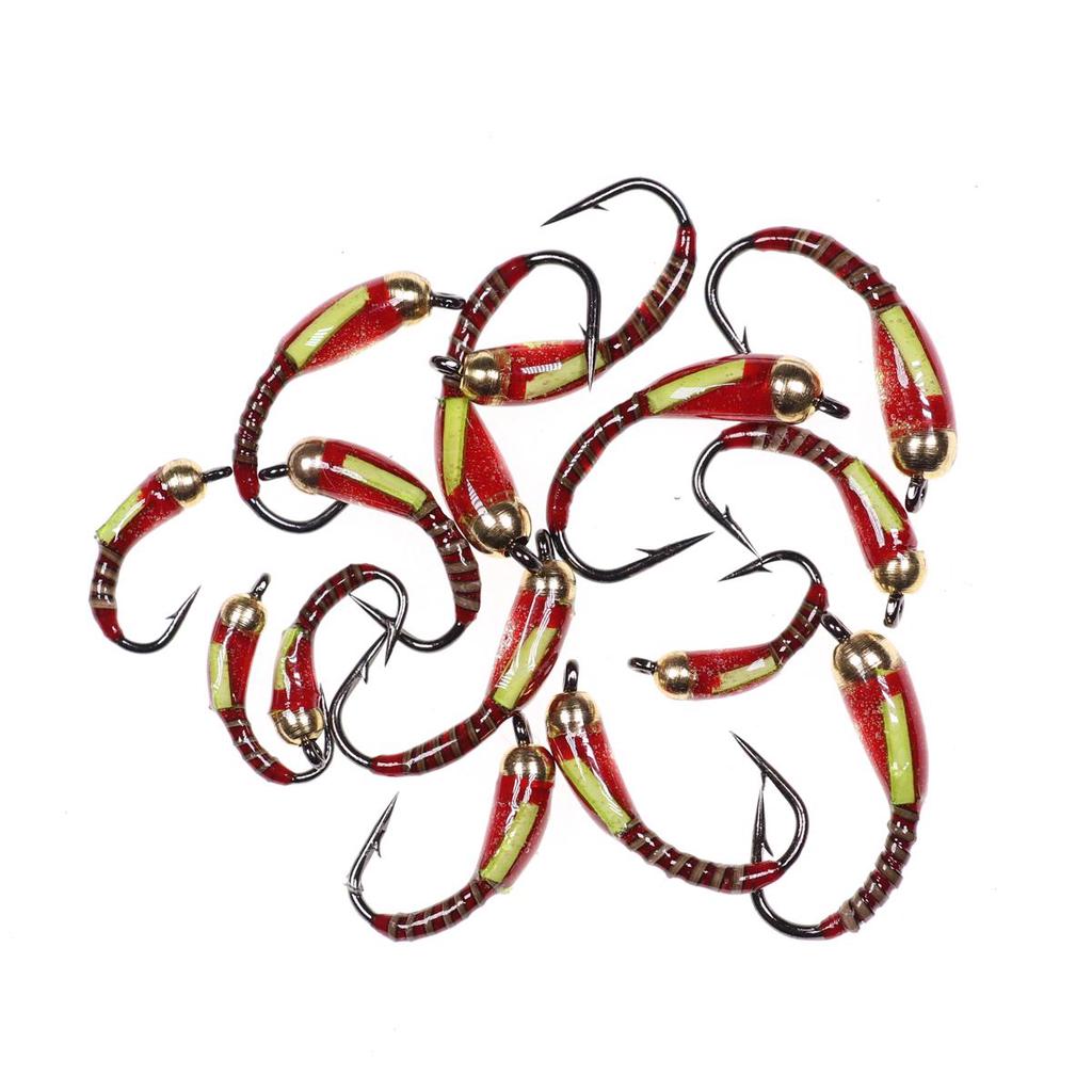 40 шт. латунная голова павлина Herl Buzzer Fly Ice Fishing приманка для ловли нахлыстом нимфа личинка для форели, окуня, синежабрной рыбалки