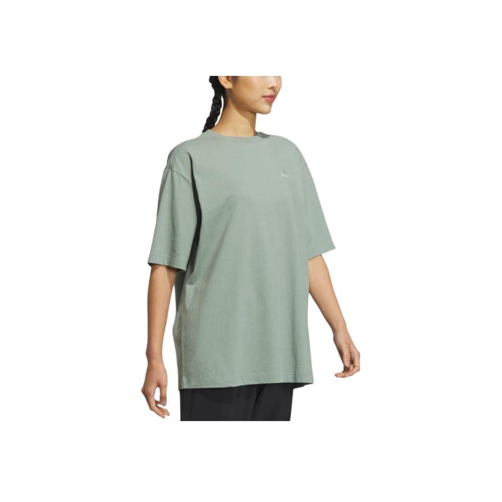 Adidas Повседневная спортивная футболка с буквенным принтом и коротким рукавом, женские топы, серебристо-серый, зеленый IS7405