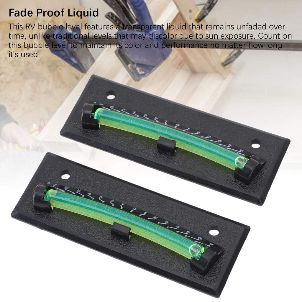 2pcs RV Bubble Level Long Lasting 2 Mounting Methods Accurate RV Bubble Leveling System for Trailer