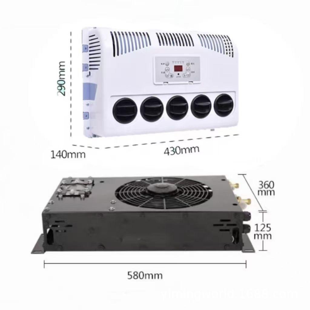 Умный инверторный 12В/24В скрытый парковочный кондиционер для грузовиков, автомобилей, экскаваторов и кранов
