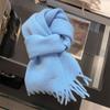 Pure Wool Scarf Women's Winter High End Tassel Warm Short Small Scarf