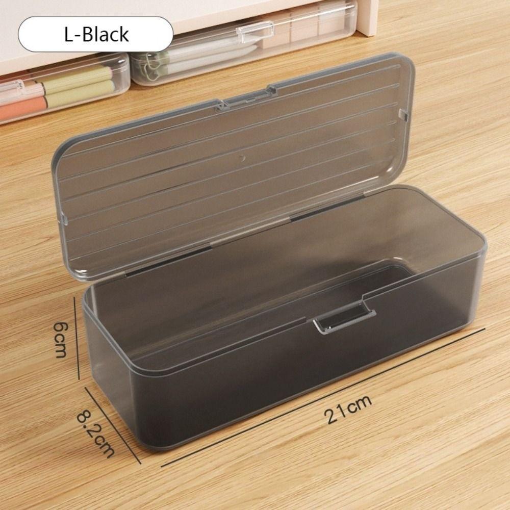 Large Capacity Storage Box Transparent Pencil Case Simple Desktop Organizer  Gift