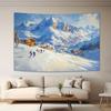 Winter skiing scene Digital printing polyester wall hanging tapestry decorative Living room bedrooms Office background gift