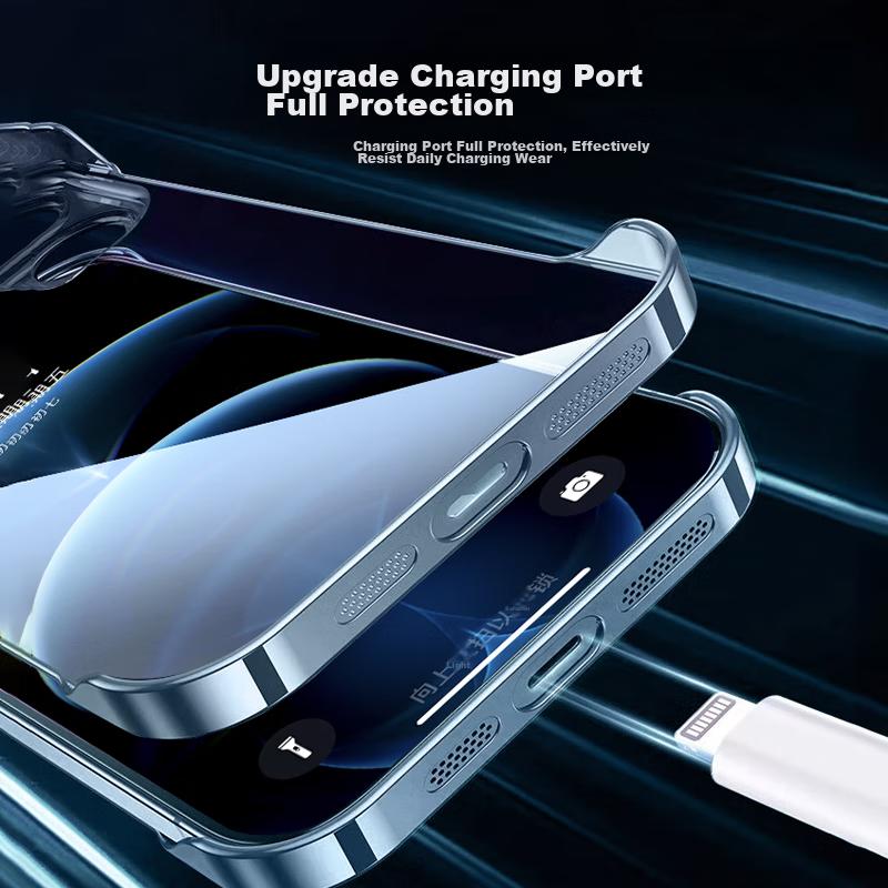 With Built-In Lens ProtectorPhone Case for IPhone 12 Pro Max, Borderless Full Lens Protection, Fully Transparent, Ultra-Thin, Shockproof