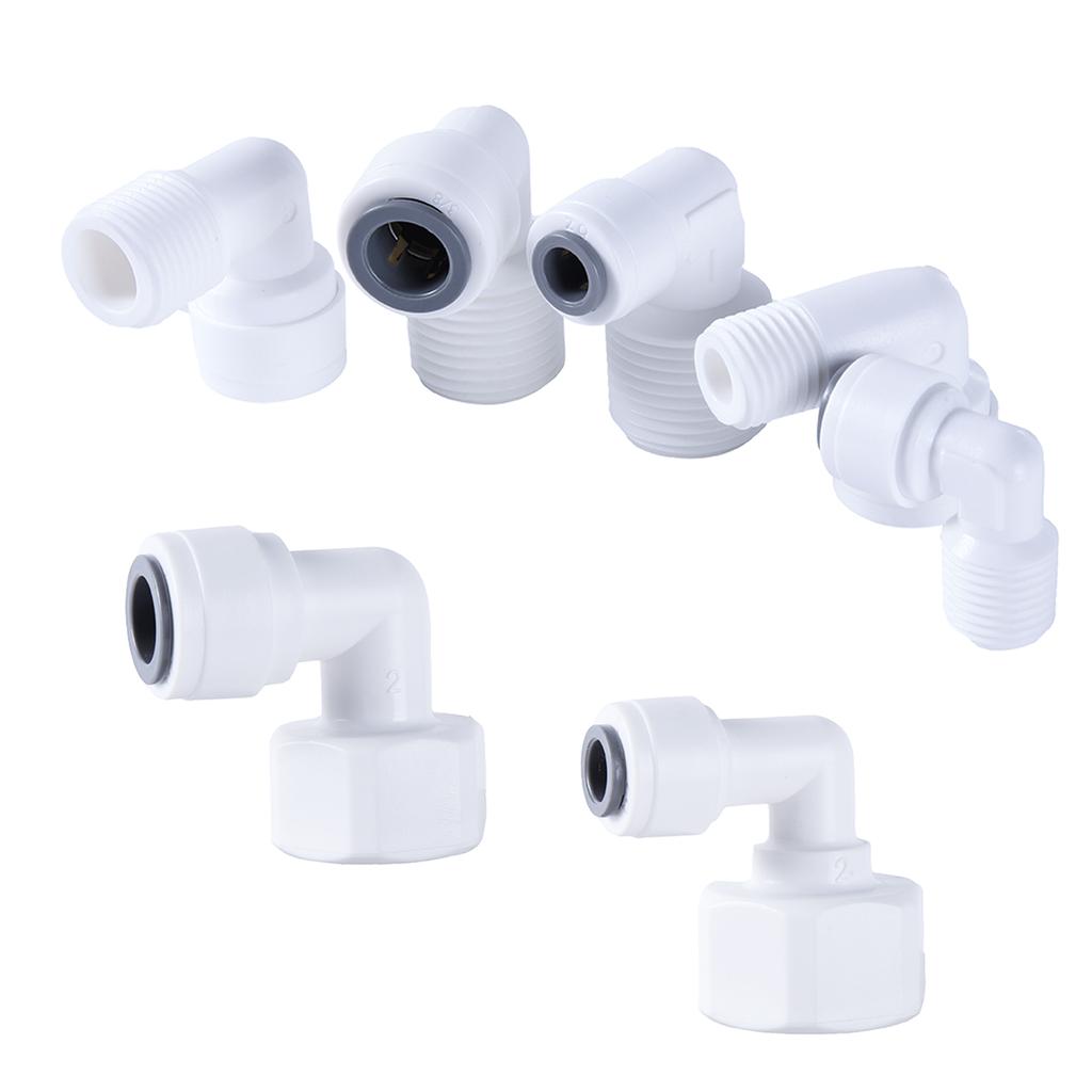 10 шт. коленчатый фитинг для обратного осмоса, 90 градусов, наружная резьба, внутренняя резьба 1/4 3/8, шланг POM, быстроразъемный фитинг для аквариума, детали фильтра обратного осмоса