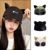 Cute Cat Ears Aviator Sunglasses Hat - Women's & Children's Sunshade Cap