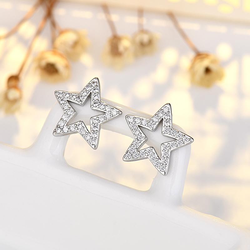 New 925 Sterling Silver High Quality Zircon Stud Earrings for Women Exquisite Student Girlfriend Jewelry Accessories Wedding