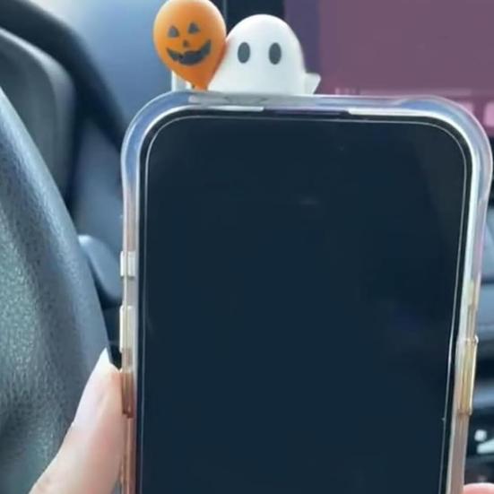 Halloween Ghost Phone Buddy Cute Stick-On Ghost Phone Topper Peel-and-Stick Mini Phone Figures Surprise Toy for All Phones Desk Decor
