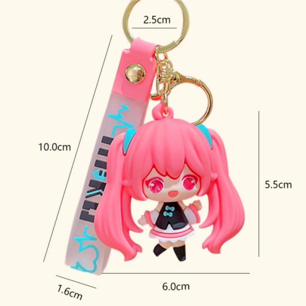 Cartoon Keychain Cute Girls School Bag Pendant Car Keyrings Creative Gift