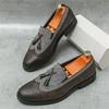 Новые лоферы с кисточками, мужские, пэчворк, лакированная кожа, повседневные туфли-броги, свадебная обувь, для выпускного вечера, zapatos hombre