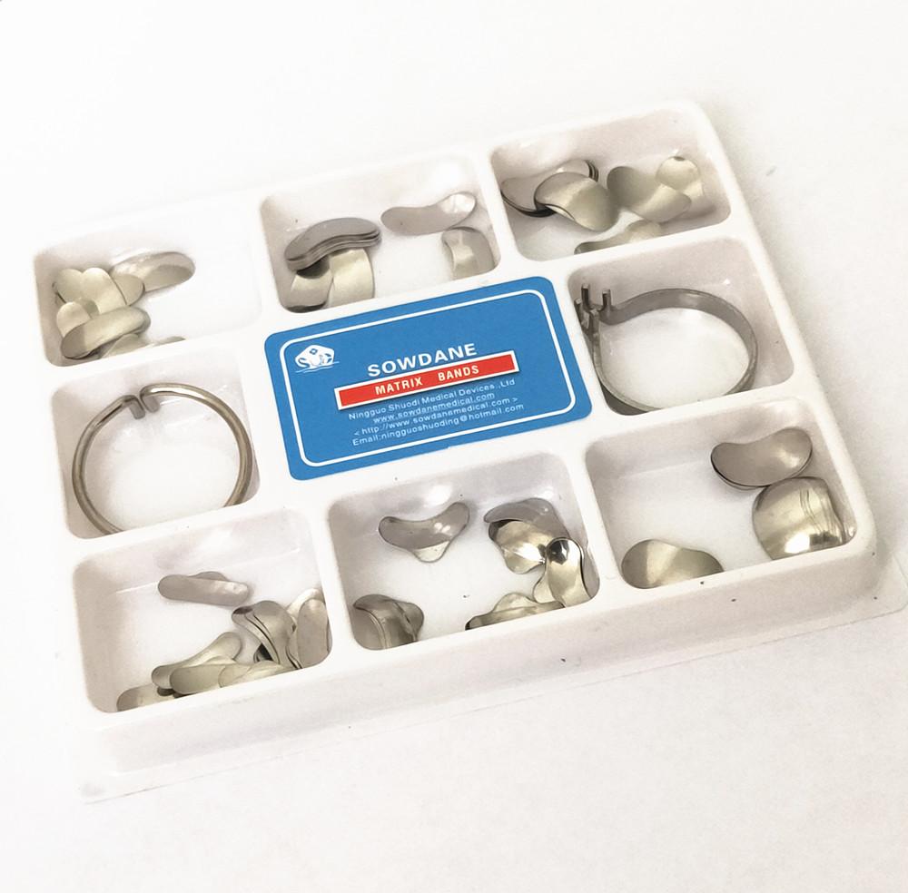 100Pcs Dental Matrix Sectional Contoured Matrices Silicone Add-On Wedges Metal Rings Set for Teeth Replacement Dentsit Tools