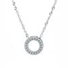 925 Sterling Silver Halo of Love Pendant Necklace, Micro-Paved Korean Fashion Jewelry