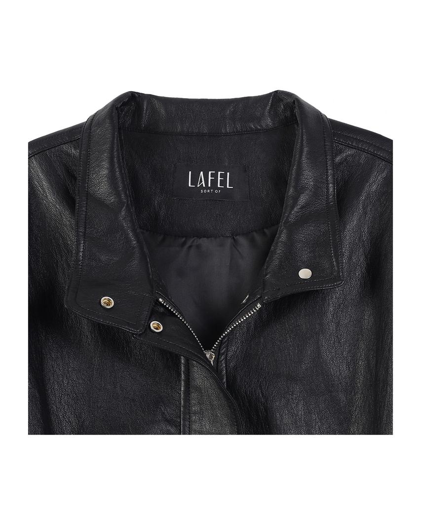 LAFELSORTOF Faux Leather Zip-Up Jacket