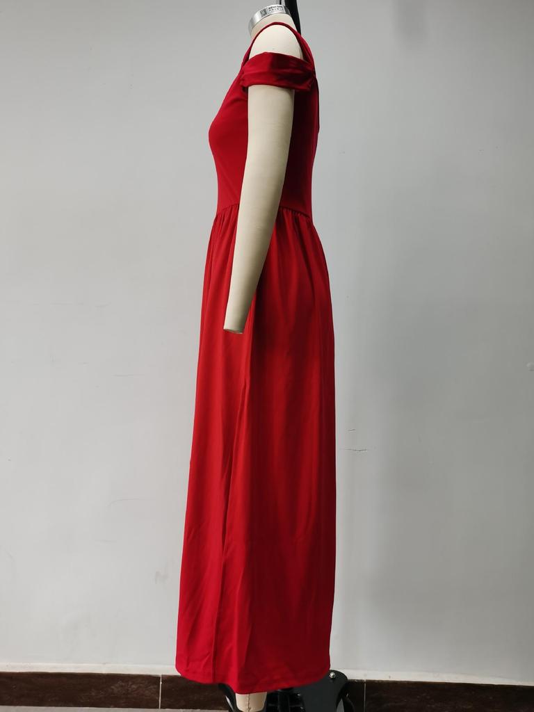 Летнее платье макси с V-образным вырезом, принтом, открытыми плечами, высоким разрезом, элегантное длинное вечернее сексуальное платье для вечеринки