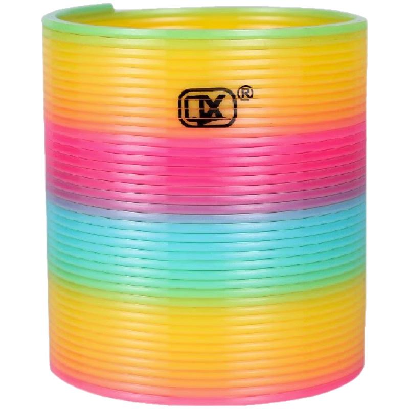 Большое Волшебное Радужное Кольцо Пружинное Кольцо для Мальчиков и Девочек Развивающее Эластичное Кольцо для Младенцев Светящаяся Ранняя Развивающая Эластичная Игрушка-Кольцо