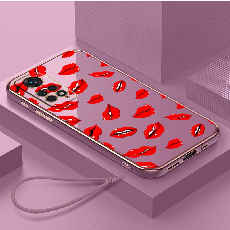 Роскошный чехол для телефона из ТПУ с ремешком для Xiaomi Poco F1 F3 F4 F5 M3 M4 M5 X3 X4 X5 PRO 11 Lite 11T 12T 13T чехлы A37 Косметическая помада для макияжа