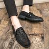 Мужская повседневная обувь весна-осень кожаные лоферы офисные туфли для мужчин мокасины удобные без застежек модная обувь для вечеринок мужские
