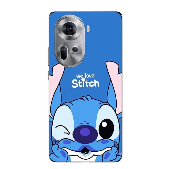 Coque Pour Oppo Reno 11 5g Stitch Cute Ohana Stitch bleu front bleu Maniacase