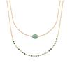 [R1105] - Gold-Plated 'Boho' Golden Aventurine Necklace (2 Rows) - 8x6 Mm